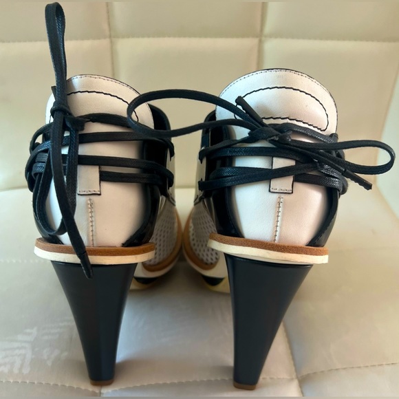 NWOT Rag & Bone retro black/white platform leather heels made in Italy 37.5 (7) - Picture 2 of 8
